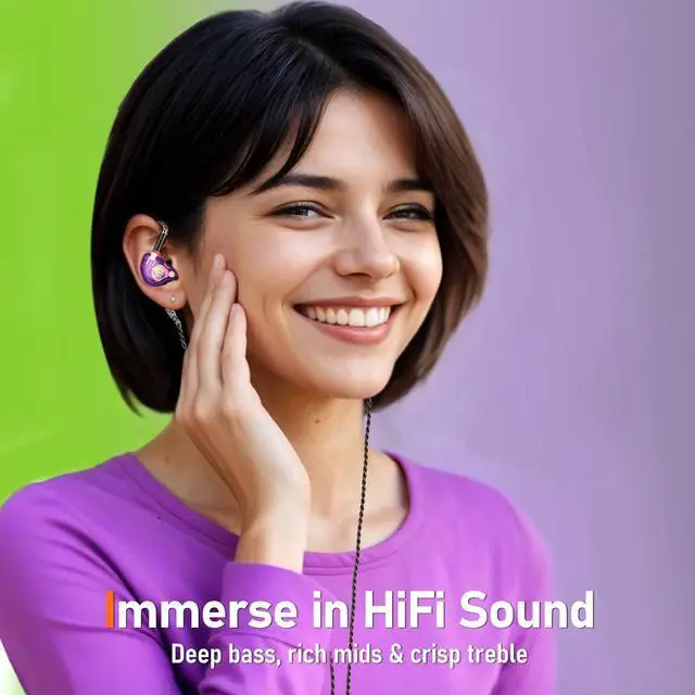 Alt view image 2 of 7 - Vibes 202MC USB-C Wired Earbuds - HiFi in Ear Monitor Headphones - Noise Isolating Ear Buds w/ Mic - Clear Sound, Deep Bass & Comfort-Fit Earphones - MMCX to USBC, Silver Plated Cord, Carrying Case