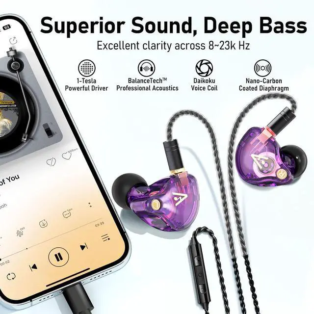 Alt view image 3 of 7 - Vibes 202MC USB-C Wired Earbuds - HiFi in Ear Monitor Headphones - Noise Isolating Ear Buds w/ Mic - Clear Sound, Deep Bass & Comfort-Fit Earphones - MMCX to USBC, Silver Plated Cord, Carrying Case