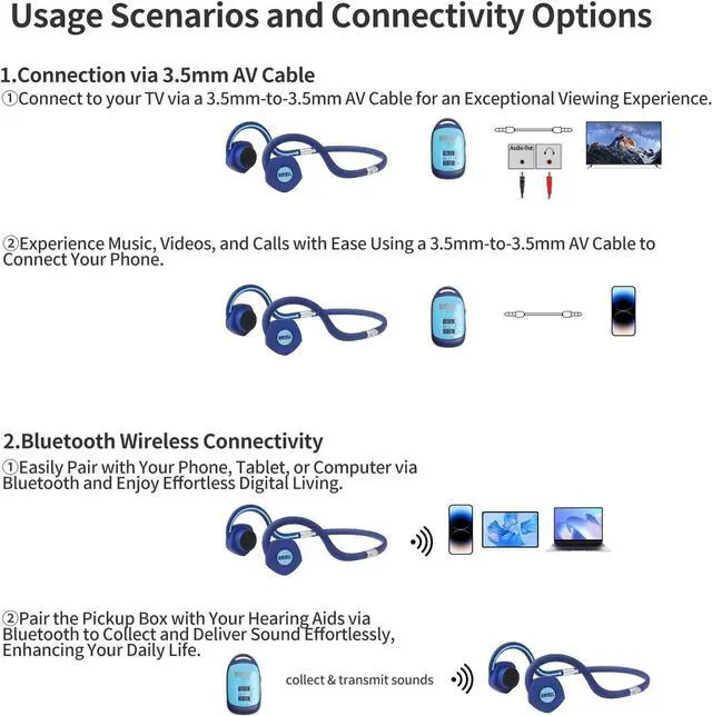 Alt view image 3 of 7 - Wireless Bone Conduction Headphones - 12H Playtime, Open-Ear Design, Individual Volume Adjustment