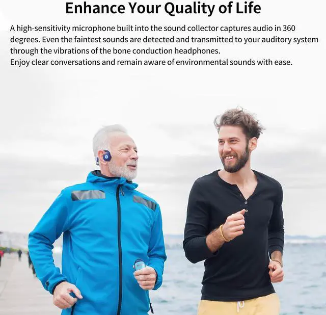 Alt view image 6 of 7 - Wireless Bone Conduction Headphones - 12H Playtime, Open-Ear Design, Individual Volume Adjustment