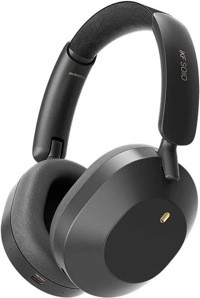 Main image of iKF-Solo Active Noise Cancelling Headphones Bluetooth 5.3 Wireless Over Ear Headphones, 130H Playtime, Hi-Res Audio, Support Wired Wireless Connection Custom EQ via App for Travel, Office (All-Black)