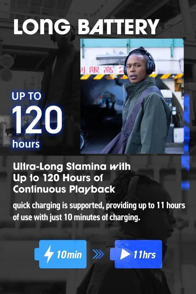 Alt view image 6 of 7 - AVIOT WA-V1 High-Resolution Wireless Headphones with Adaptive Hybrid Noise Cancelling | Up to 120 Hours Playback | Superior Sound Quality and Comfort | Foldable Design (Khaki)