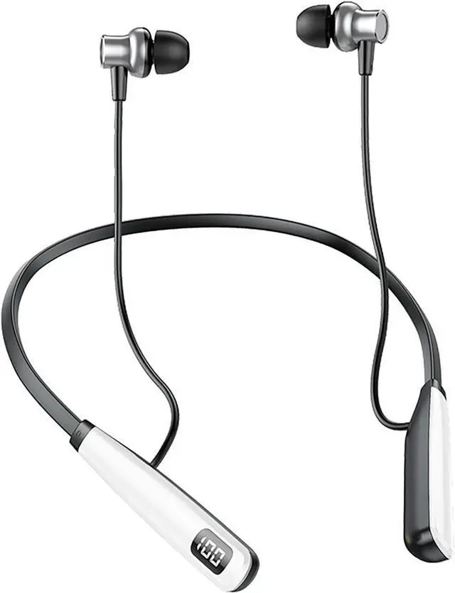 Main image of Sport Neckband Headphones Bluetooth 5.3 in Ear 100 Hours Working Time with LED Battery Indicator Magnetic Neckband Wireless Stereo Headset IPX5 Waterproof for Sports/Workout/Office White
