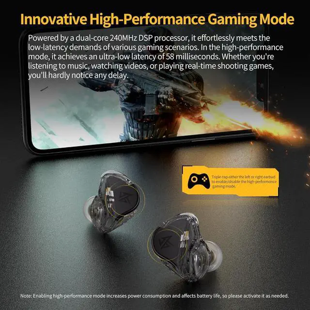 Alt view image 7 of 7 - KZ VXS Pro True Wireless Earbuds Headphones Bluetooth 5.3 in-Ear TWS HiFi Earphones with Microphone Aptx 32Hours Noise Cancel