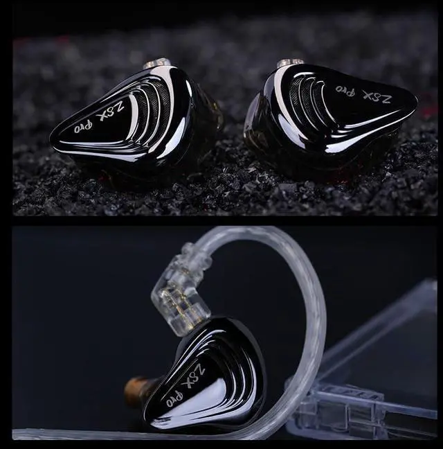 Alt view image 6 of 6 - KZ ZSX PRO in Ear Monitor Headphones,5BA+1DD Hybrid Earbuds HiFi Bass Noise Isolation Earphones, Stereo Sound Comfortable Headphones for Audiophile, Musicians (No Mic, Black)