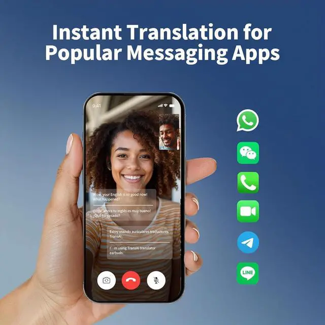 Alt view image 4 of 6 - 2025 Al Translation Earbuds with Smart LED Touchscreen: Real-Time 2-Way Voice Translator for 150+ Languages & Accents, Support Phone Call, Video Call, Face to Face Conversations