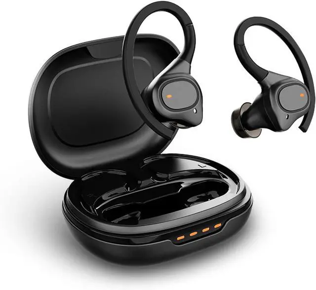 Main image of workout earbuds over ear headphones wireless bluetooth running headphones IPX5 waterproof gym headphones for iPhone wireless earbuds running 50H playtime with wireless charging case (Black) (Sports)