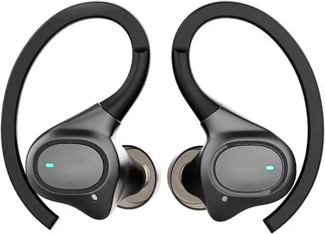 Alt view image 7 of 7 - workout earbuds over ear headphones wireless bluetooth running headphones IPX5 waterproof gym headphones for iPhone wireless earbuds running 50H playtime with wireless charging case (Black) (Sports)