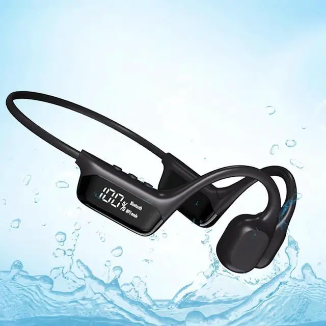 Main image of HAO Swimming Headphones True Bone Conduction Open Ear Headset MP3 Player Built-in 32G Memory IP68 Underwater Waterproof Stereo Bluetooth Earphone for Driving Bicycling Running Skiing