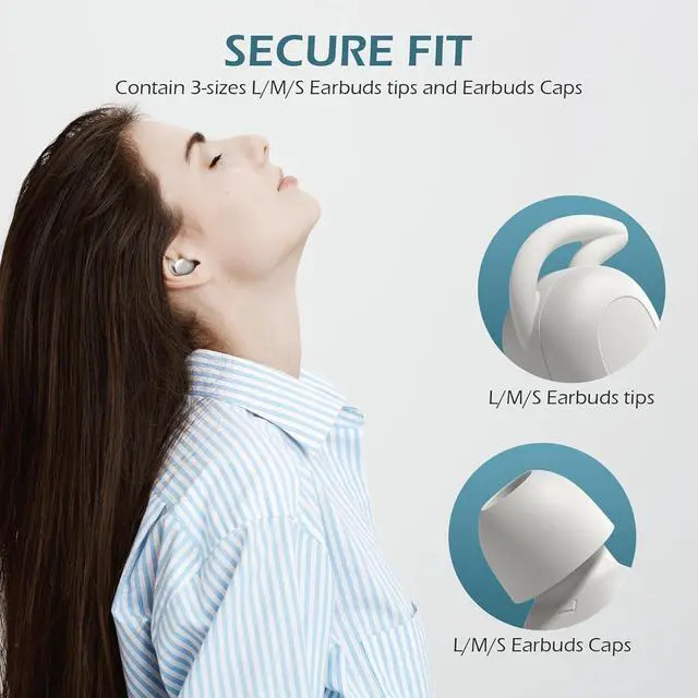 Alt view image 5 of 7 - Damipow Wireless Sleep earbuds, Invisible Bluetooth 5.3 in Ear Sleep Earphones, Noise Blocking Sleeping Headphones for Side Sleepers, Micro Sleepbuds Built-in Mic for Music, Working, Hiking(off-White)