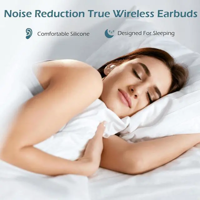 Alt view image 6 of 7 - Damipow Wireless Sleep earbuds, Invisible Bluetooth 5.3 in Ear Sleep Earphones, Noise Blocking Sleeping Headphones for Side Sleepers, Micro Sleepbuds Built-in Mic for Music, Working, Hiking(off-White)