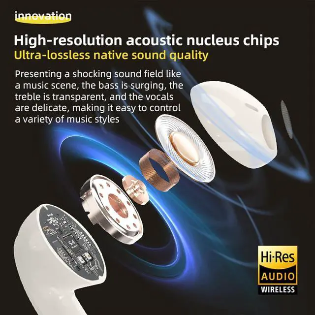 Alt view image 5 of 7 - 2 Pack Wireless Earbuds Bluetooth 5.4 with Smart Touch Screen Case Active Noise Cancelling Headphones Blue Tooth Two Pairs of TWS Ear Buds for Couples Two Person in Ear Earphones with Mic for Sport