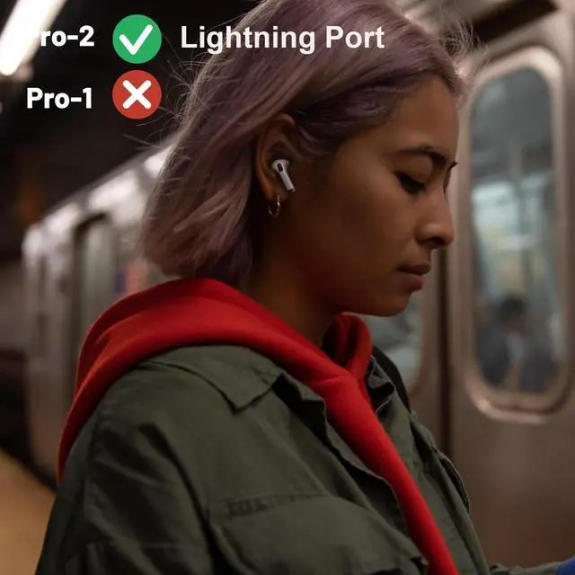 Alt view image 6 of 7 - Left Earbud Replacement for Air Pro (2nd Generation), A2931, A2698, A2699 Single Left Ear Side Only, Compatible with Original Pro 2 A2700 Charging Case with Lightning Port, Ear Cushion