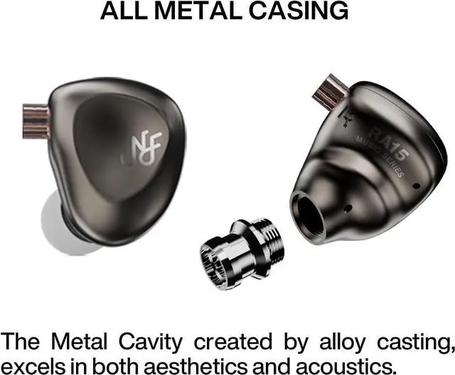 Alt view image 3 of 7 - RA15 in Ear Monitor Earphones Wired Earbuds-HiFi Headphones for Musicians,Audiophiles,All Metal Casing with Replaceable Tuning Tubes, Single Dynamic Driver,Secure Fit 2 pin OFC Cable