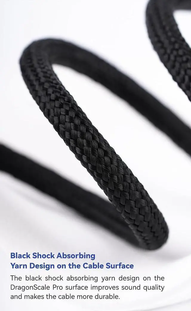 Alt view image 4 of 7 - DragonScale Pro IEM Cable, 8N OCC Foil Earphone Replacement Cables, Headphone Balanced, in Ear Monitor Cords for 7hz Zero:2 Orchestra Lite Cadenza Hype4 Supermix4 (OFC 4.4mm with 2Pin)