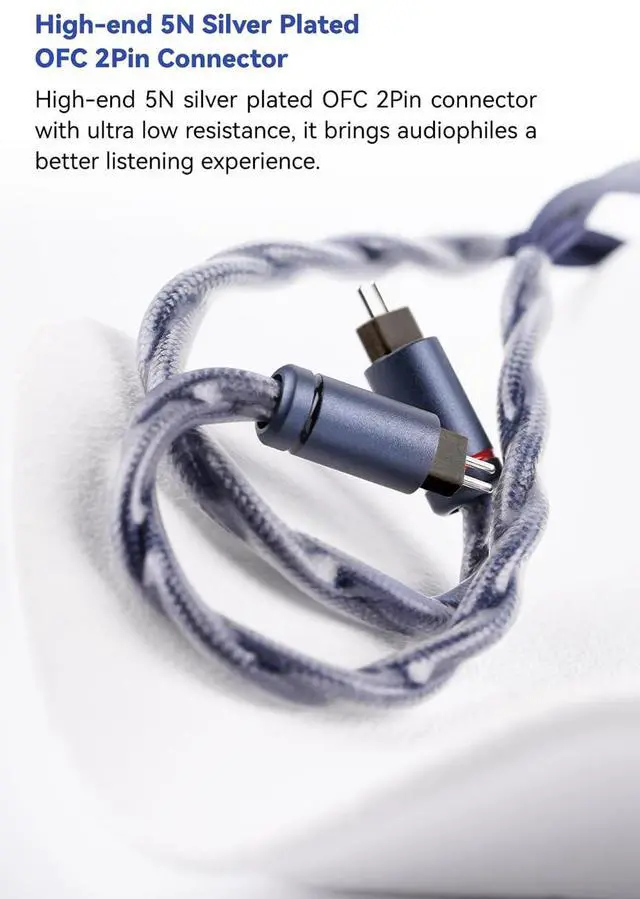Alt view image 5 of 7 - DragonScale Pro IEM Cable, 8N OCC Foil Earphone Replacement Cables, Headphone Balanced, in Ear Monitor Cords for 7hz Zero:2 Orchestra Lite Cadenza Hype4 Supermix4 (OFC 4.4mm with 2Pin)