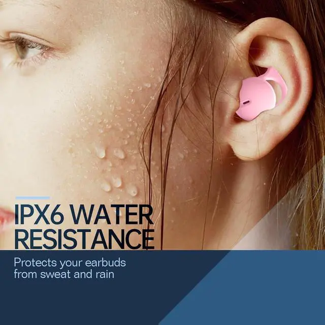 Alt view image 5 of 7 - Invisible Sleep Headphones,Sleep Earbuds for Side Sleepers,Small Comfortable Fit Noise Blocking Sleep Ear Buds,Bluetooth 5.3 Wireless Earbuds, in-Ear Ear Buds for Sleeping, Working - Pink