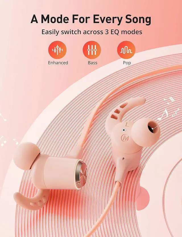 Alt view image 6 of 7 - Wireless Headphones, Bluetooth 5.2 Stereo aptX Wireless Earbuds Bass Bluetooth Earbuds Bulit-in Mic with 16H Playtime, Magnetic, IPX7 Waterproof Perfect for Sport, Gym