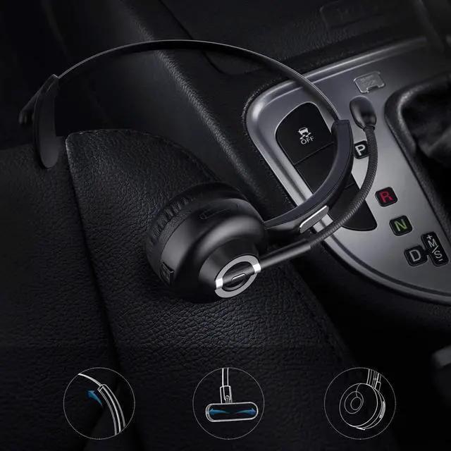 Alt view image 5 of 7 - Wireless Headphone Mic Headset Compatible with Samsung Galaxy Tab Active5 Pro/XCover7 Pro, Bluetooth Earphone Hands-Free Noise Isolation