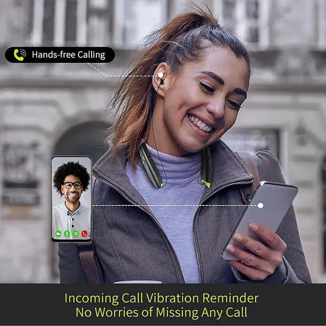 Alt view image 6 of 7 - Neckband Bluetooth Headphones Wireless Earbuds Bluetooth 5.0 with Magnetic Design Retractable and Foldable for Sports Workout