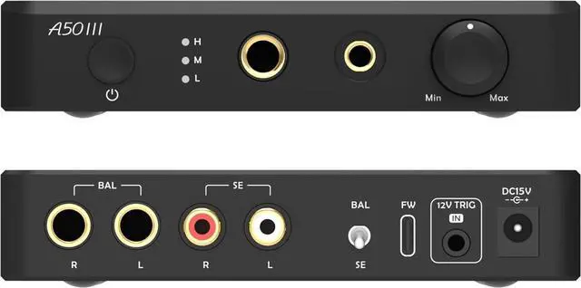 Main image of Topping A50 III NFCA Headphone amp Pre-Amplifier - SE/BAL Input 6.35mm Single-dended 4.4mm Balanced Jack 3500mW x2 Powerful Output (A50III Black)