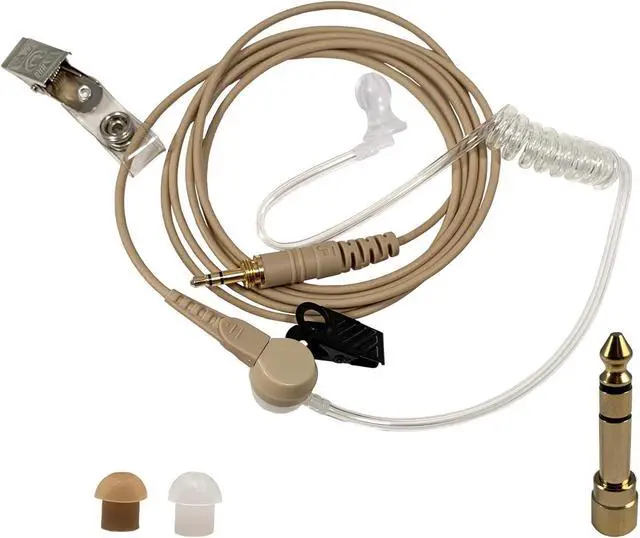 Main image of Universal IFB Earpiece 3.5mm & 1/4 Connector Anchor/Broadcaster in Ear Monitor Only On Camera On Stage Professional EarSet Compatible w/iPhone, Andriod, Telex, Clear-Com, Comrex, Lecstronics