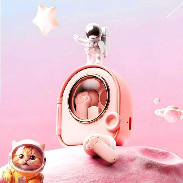 Alt view image 2 of 6 - Xmenha Kids Pink Cute Earbuds for Small Ears Women Pink Wireless Earbuds Kids for Small Ear Canals Pink Ear Buds Kawaii Headphones Kids Ear Buds for Small Ears Kids Earphones