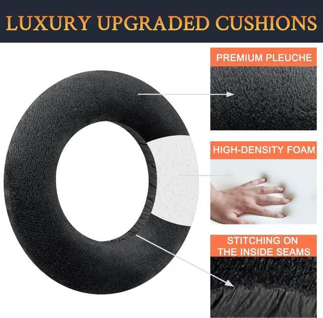 Alt view image 3 of 4 - SOULWIT Professional Velour Replacement Earpads for Neumann NDH 30 (NDH30) Studio Headphones, Ear Pads Cushions with High-Density Foam - NDH 30 Velour Black