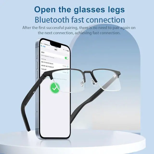 Alt view image 3 of 6 - Audio Smart Bluetooth Glasses for Men Women with Speakers Wireless Blue Tooth Control Speaker Glasses with Speakers for Men Women Bluetooth Eyeglasses Smart Glass Gafas Inteligentes para Hombre