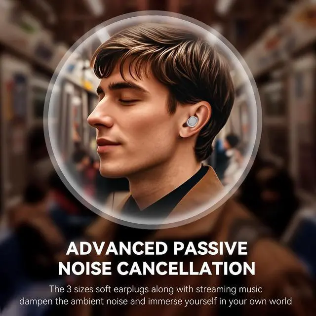 Alt view image 3 of 6 - Noise Blocking Earbuds for Sleep with Sleeping, Game, and Music Modes, Long 7-Hour Playtime, Wireless Bluetooth Streaming, Slim Fit for Side Sleepers (White)