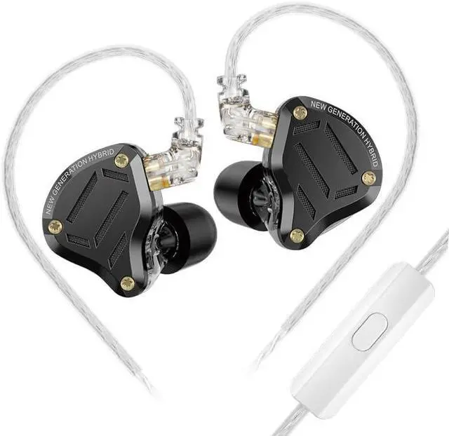 Main image of KZ ZS10 PRO 2 Wired Gaming Earbuds IEM with Mic, 1DD+4BA Hybrid Driver HiFi in Ear Monitor Headphone, KZ IEM Earphone, 4-Level Tuning Switch, Silver-Plated 2Pin IEM Cable for Singers (Dark, with Mic)