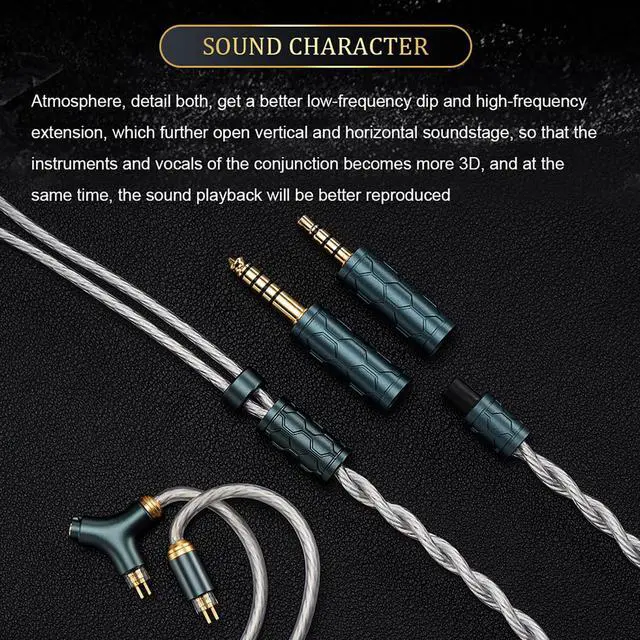 Alt view image 3 of 7 - QOA Kinera Celest IEM Cable with Mic,with Detachable 3.5mm/4.4mm Plug,Earphone Upgrade Cables,HiFi in Ear Earphone Cable, for Audiophile Musician (mmcx)