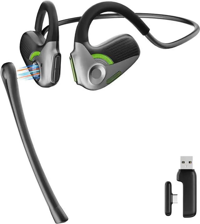 Main image of Wireless Gaming Headphone with Detachable Noise Canceling Mic for PC, PS4, PS5, Switch, Bluetooth/2.4Ghz USB/Type-C Connections, Upgraded Lower Latency and Larger Battery