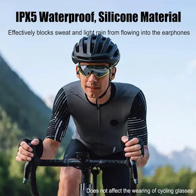 Alt view image 6 of 7 - True Open Ear Headphones Open Ear Bluetooth Headphones Open Ear Earbuds Open Ear Earbuds Wireless Bluetooth 5.3 Clear Calls Open Ear Earbuds Wireless Bluetooth 80H Charging Case For Running black