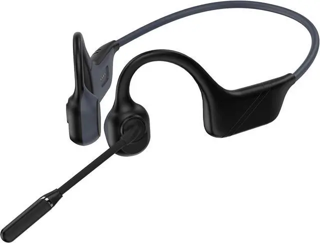 Main image of Bone Conduction Headphones with Mic, Earphones Bluetooth 5.3, Open-Ear Headphones with Noise-Canceling Rotated Boom Microphone, Wireless Headset Sweatproof Earphones for Working, Running, Driving