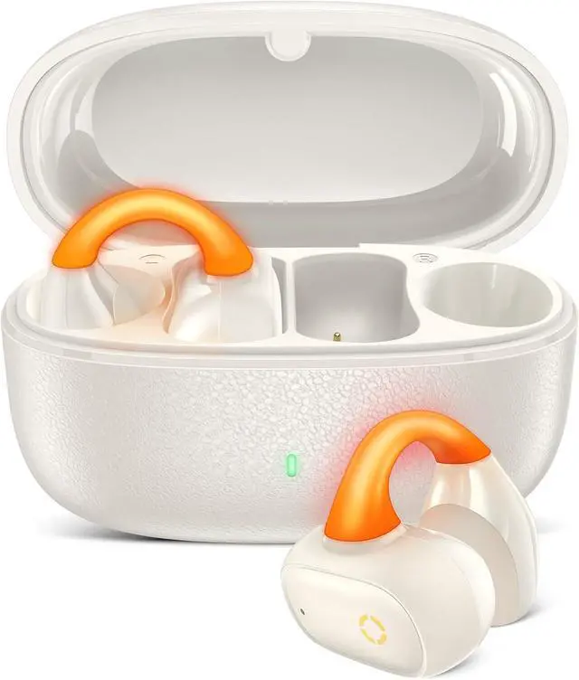 Main image of Clip On Open Ear Wireless Earbuds for iPhone 16 Pro Max 15 Plus Samsung S25 Ultra S24 S23, 2025 Sports Bluetooth Earphones HD Sound Comfortable for Small Ears Fitness Headphones for Gym Running Yoga