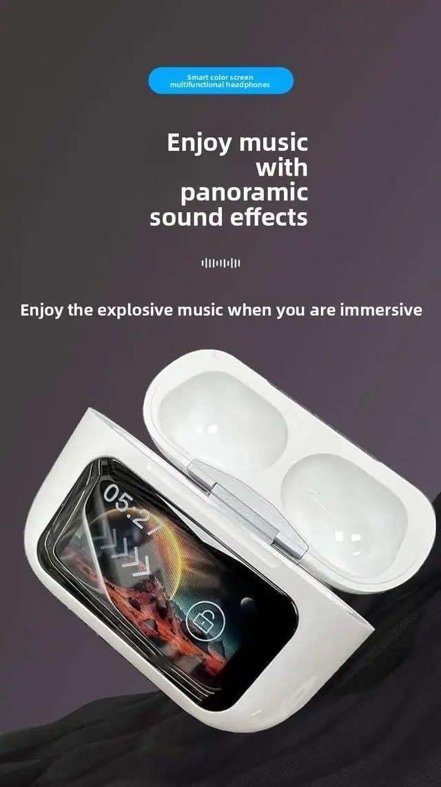 Alt view image 3 of 6 - Full Color Touch Screen Real Time Translation Bluetooth Wireless Headset 16 Language LCD Touch Screen with ANC A9 Pro Open Air Noise Canceling Headset for Business and Learning (fig. reactionary)