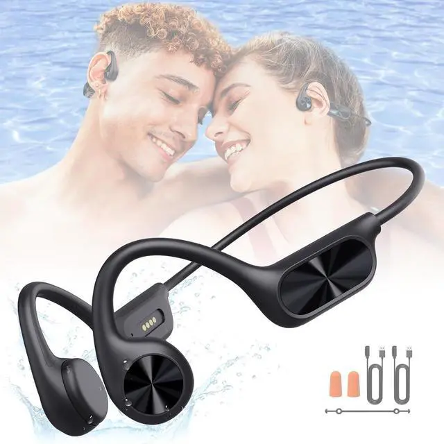 Main image of Swimming Headphones Bone Conduction, Waterproof Earbuds IP68 Bluetooth 5.3, 32G MP3 Player 8000 Songs Storage, Open Ear Underwater Earphones Wireless Lightweight Headset, Running Sports Gift for Man