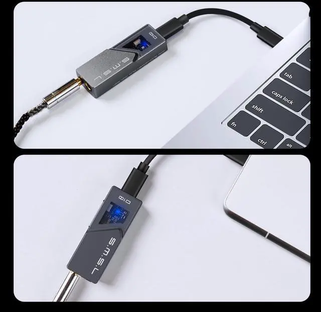 Alt view image 6 of 7 - S.M.S.L D10 Headphone Amplifier USB Potrable Dac with 3.5mm & 4.4mm Balacnced Dual Mini Audio Amp Outputs Support 500mw 16DSD256 PCM 32bit/384khz Hi-Res Earphone Amp for Smartphones/PC/Laptops (Grey)