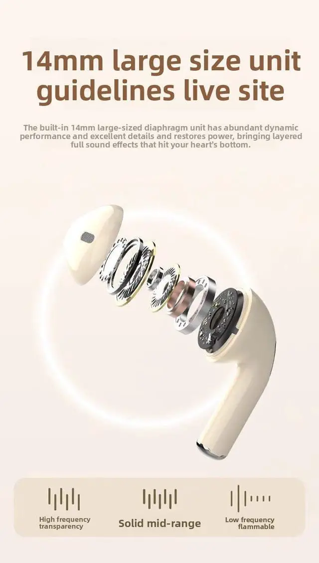 Main image of Wireless Earbuds Bluetooth 5.4 Headset Four Wheat ENC Noise-Cancelling earplugs Sports Earbuds Built-in Microphone LED Battery Display for Business and Study (fig. Reactionary)