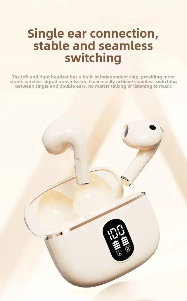 Alt view image 3 of 6 - Wireless Earbuds Bluetooth 5.4 Headset Four Wheat ENC Noise-Cancelling earplugs Sports Earbuds Built-in Microphone LED Battery Display for Business and Study (fig. Reactionary)