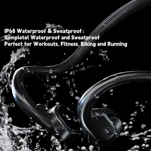 Alt view image 5 of 7 - Wired Bone Conduction Headphones, 3.5Mm Or Type C, Open-Ear Outdoor Headset, Waterproof Sweatproof Noise Reduction with Mic, for Running, Sports, Fitness,3.5mm