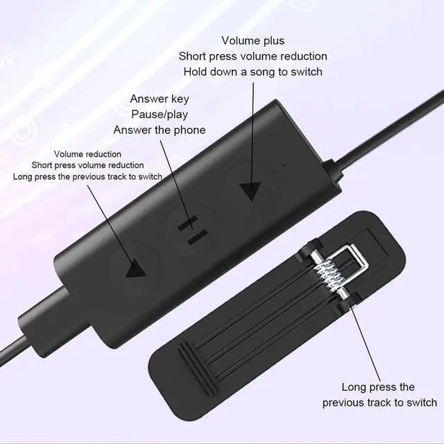 Alt view image 3 of 7 - Wired Bone Conduction Headphones, 3.5Mm Or Type C, Open-Ear Outdoor Headset, Waterproof Sweatproof Noise Reduction with Mic, for Running, Sports, Fitness,3.5mm