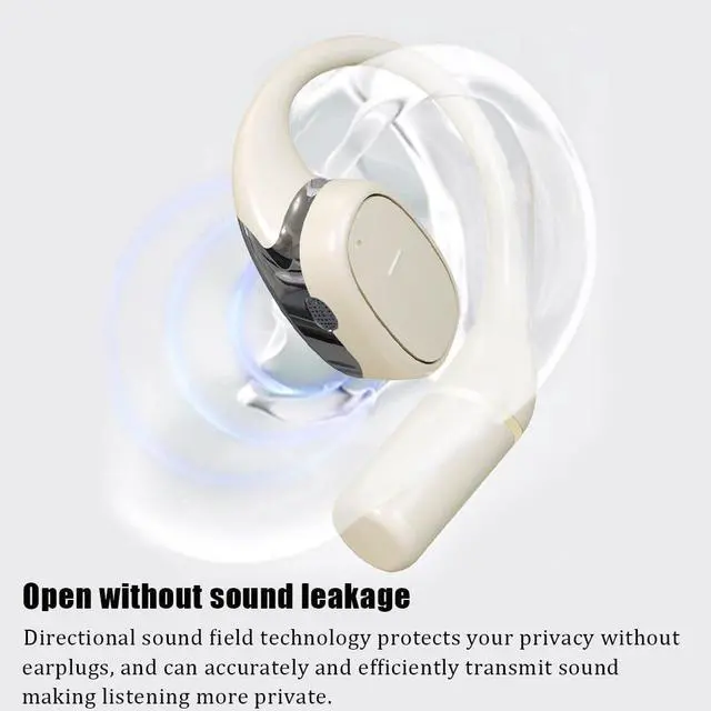 Alt view image 3 of 7 - Sports Headphones Wireless Earbuds Bluetooth 5.3 Open-Ear Over-Ear 28H with charging case 360° Immersive Dolby Surround Sound ENC Call Dual Noise Reduction Driving and Listening to Music white