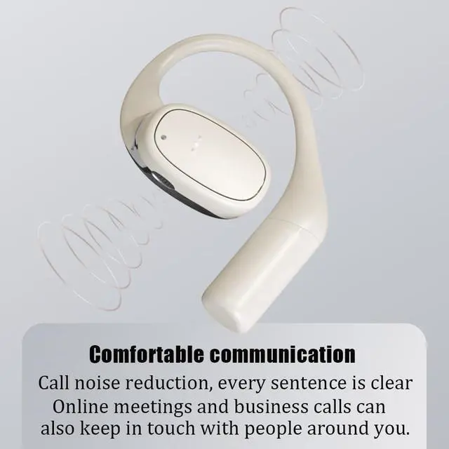 Alt view image 6 of 7 - Sports Headphones Wireless Earbuds Bluetooth 5.3 Open-Ear Over-Ear 28H with charging case 360° Immersive Dolby Surround Sound ENC Call Dual Noise Reduction Driving and Listening to Music white