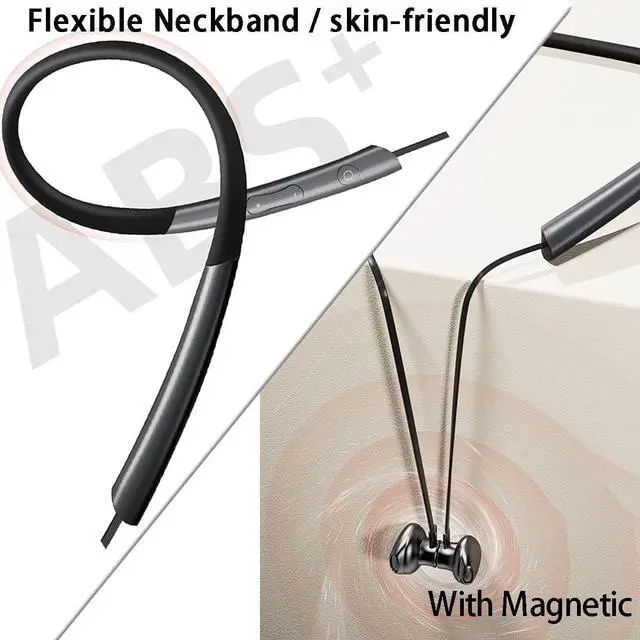 Alt view image 2 of 7 - Neckband Bluetooth Headphones Wireless Earbuds Sports Earphones HiFi Stereo Magnetic Headsets with Soft Silicone Coating & Built-in Mic, 36 Hours Playtime Lightweight Sweatproof for Workout Gym Blue