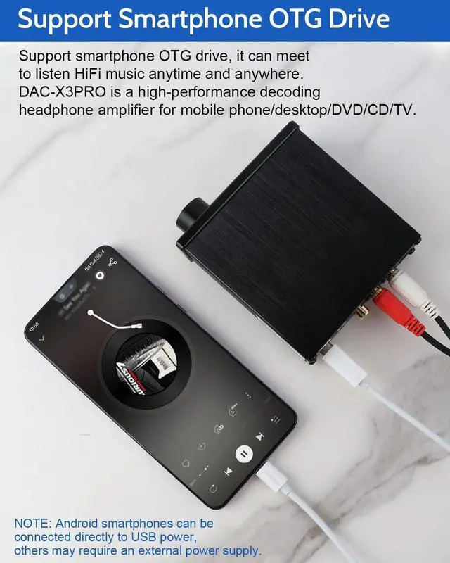 Alt view image 6 of 7 - FX-Audio DAC-X3PRO USB DAC ESS9023 Headphone Amplifier CS8416 Support ASRC Transmission HiFi Portable Decoder Headphone Amp