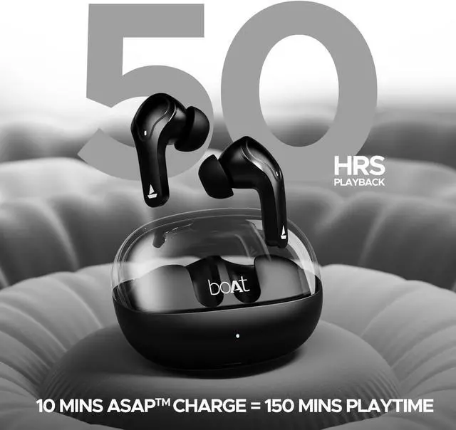 Alt view image 4 of 7 - Airdopes 311 Pro Truly Wireless in Ear Earbuds, Up to 50 Hrs Playtime, Dual Mics, Low-Latency Mode, ASAP Charging, IPX4, IWP Tech, BT v5.3 (Active Black)