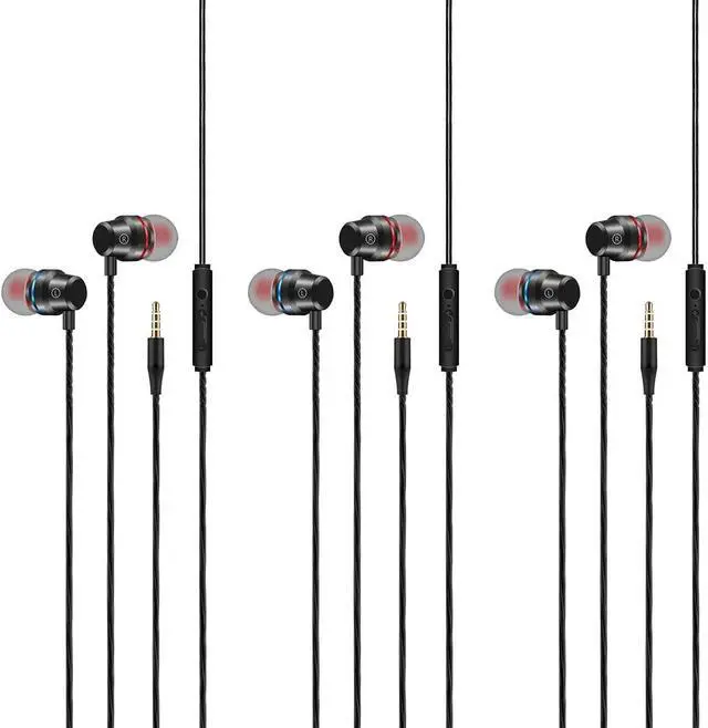 Alt view image 7 of 7 - Wired Headphones - Over Ear Headphone with Noise Isolation 3.5mm, and 3 PCS Wired Earbuds in-Ear Headphones Earphones with Microphone, 3.5 mm.