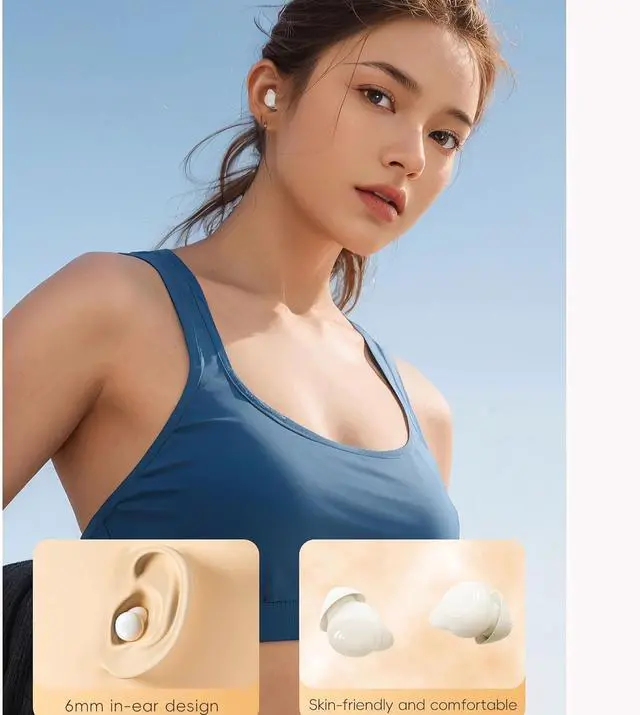 Alt view image 5 of 7 - Invisible Wireless Bluetooth Ear Buds for Sleeping Noise Cancelling Mini Earbuds,Discreet in-Ear Tiny Earphones for Sleeping,Hidden Earbuds for Small Ears Sleeping,Working,Hiking White